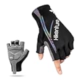 Mens Cycling Gloves,5MM Padded Bike Gloves,Breathable & Anti-Slip Half Finger Bicycle Gloves