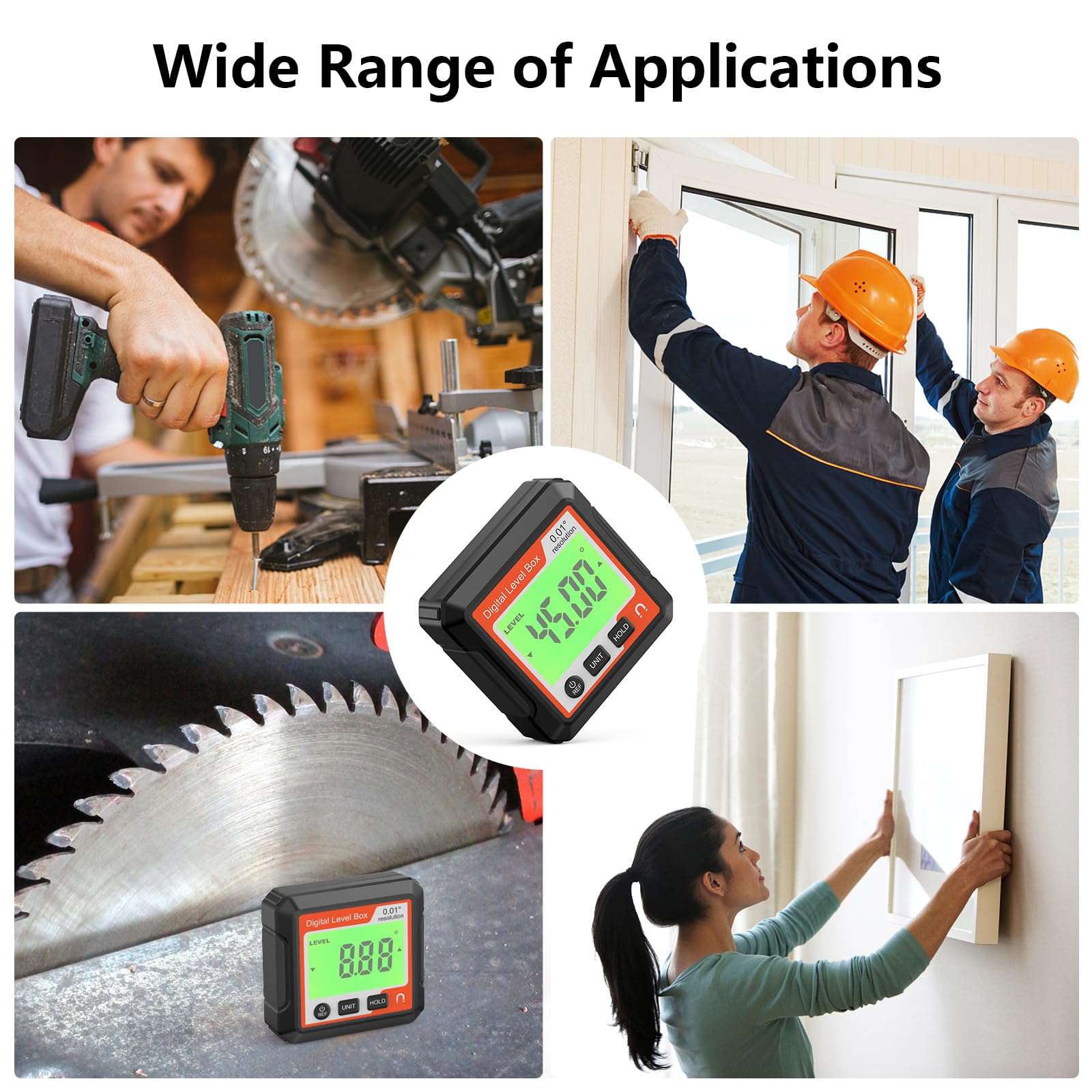 Strumento di misurazione dell'angolo digitale magnetico LCD, goniometro e inclinometro, retroilluminato, strumento portatile di misurazione dell'angolo, funzionamento a batteria, per falegnameria