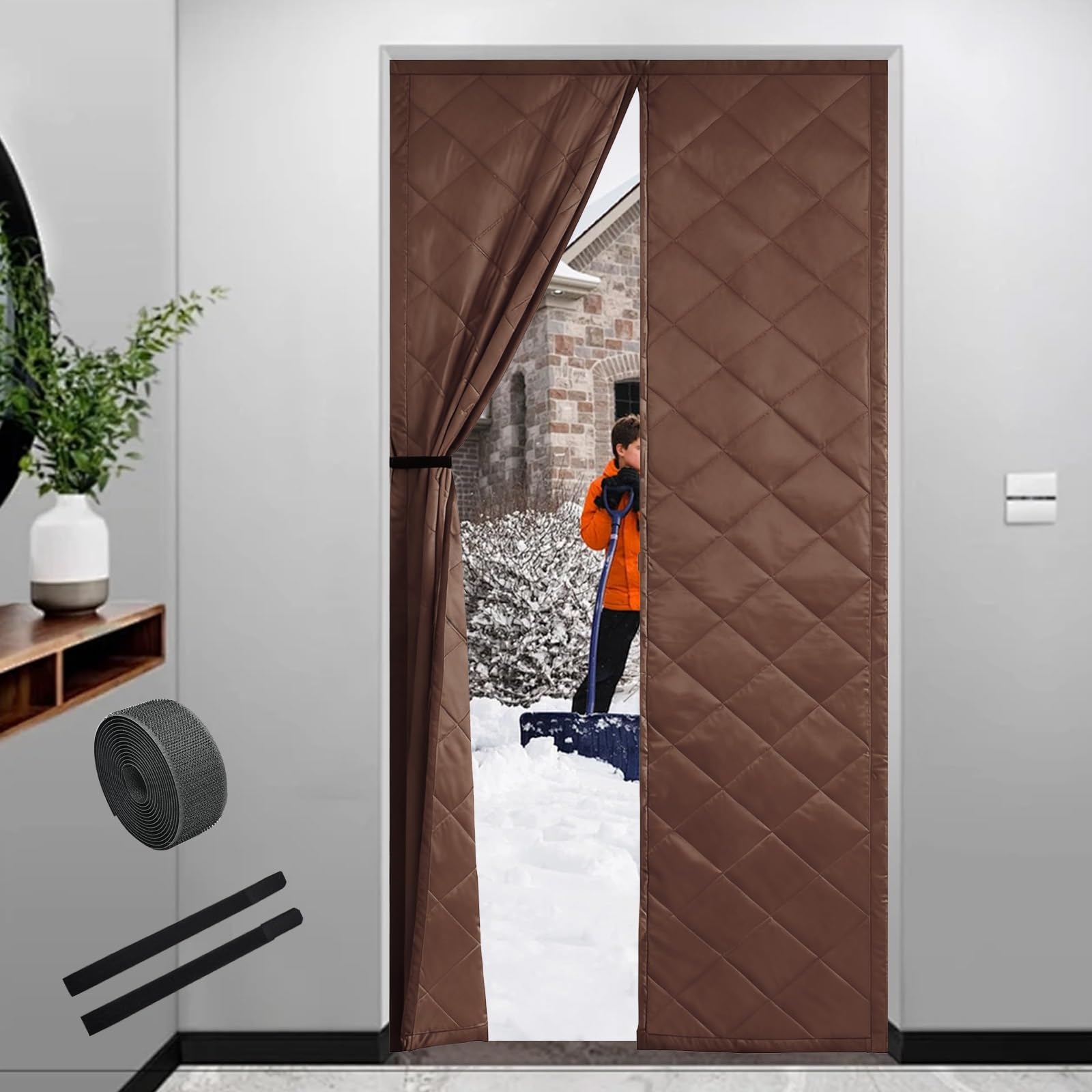 Rideau de Porte Aimanté Anti-Froid | Économisez l'Énergie cet Hiver dans le Salon