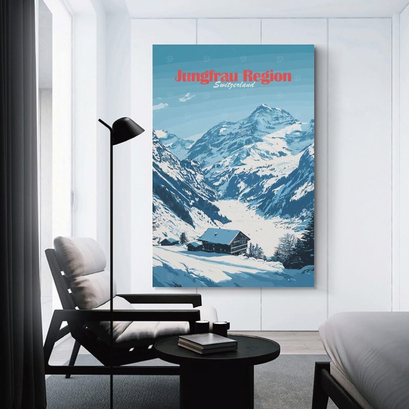 Junmoney Jungfrau Region Switzerland Home Decor Wall Art 20x30inch(50x75cm), for Small Homes, Bedrooms Or Open Spaces, An Easy Choice for New Home Styling