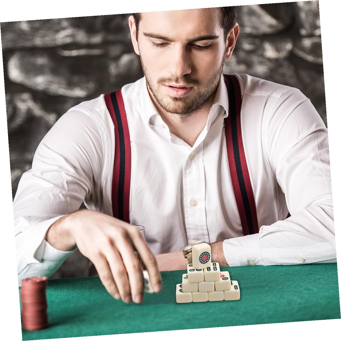 Toddmomy Mini Mahjong Set Tragbar Leicht Kompakt mit Aufbewahrungsbox Kleines Reise Spiel Chinesisches Majong für Zuhause und Party Praktisches Tischspiel für Familien und Unterwegs