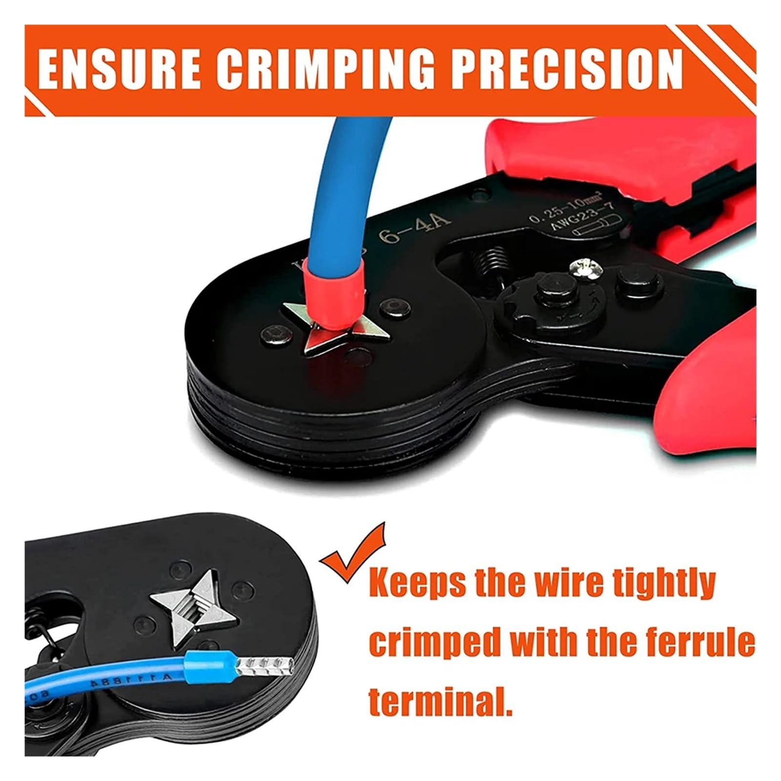 Ferrule Crimping Tool Kit AWG23-7 Adjustable Ratchet Wire Crimping Pliers with 1250PCS ferrules Kit Wire End Cable terminals Set (1250 and Pliers)