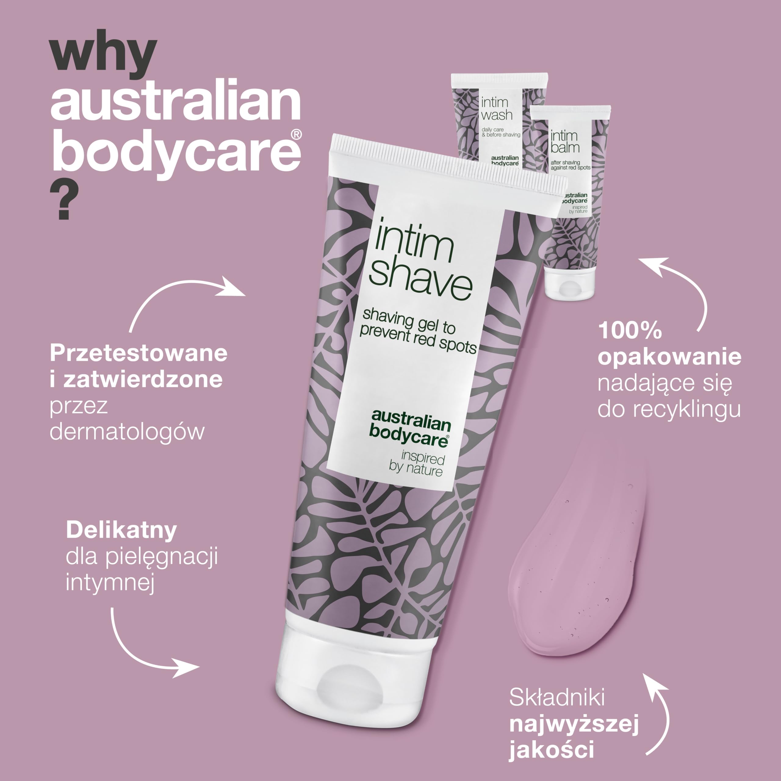 Australian Bodycare Intim Shaving - zestaw | Pozbądź się wyprysków i wrastających włosów po goleniu | Z 100% Olejkiem z Drzewa Herbacianego | Intim Wash 200ml, Intim Shave 100ml, Intim Balm 100ml