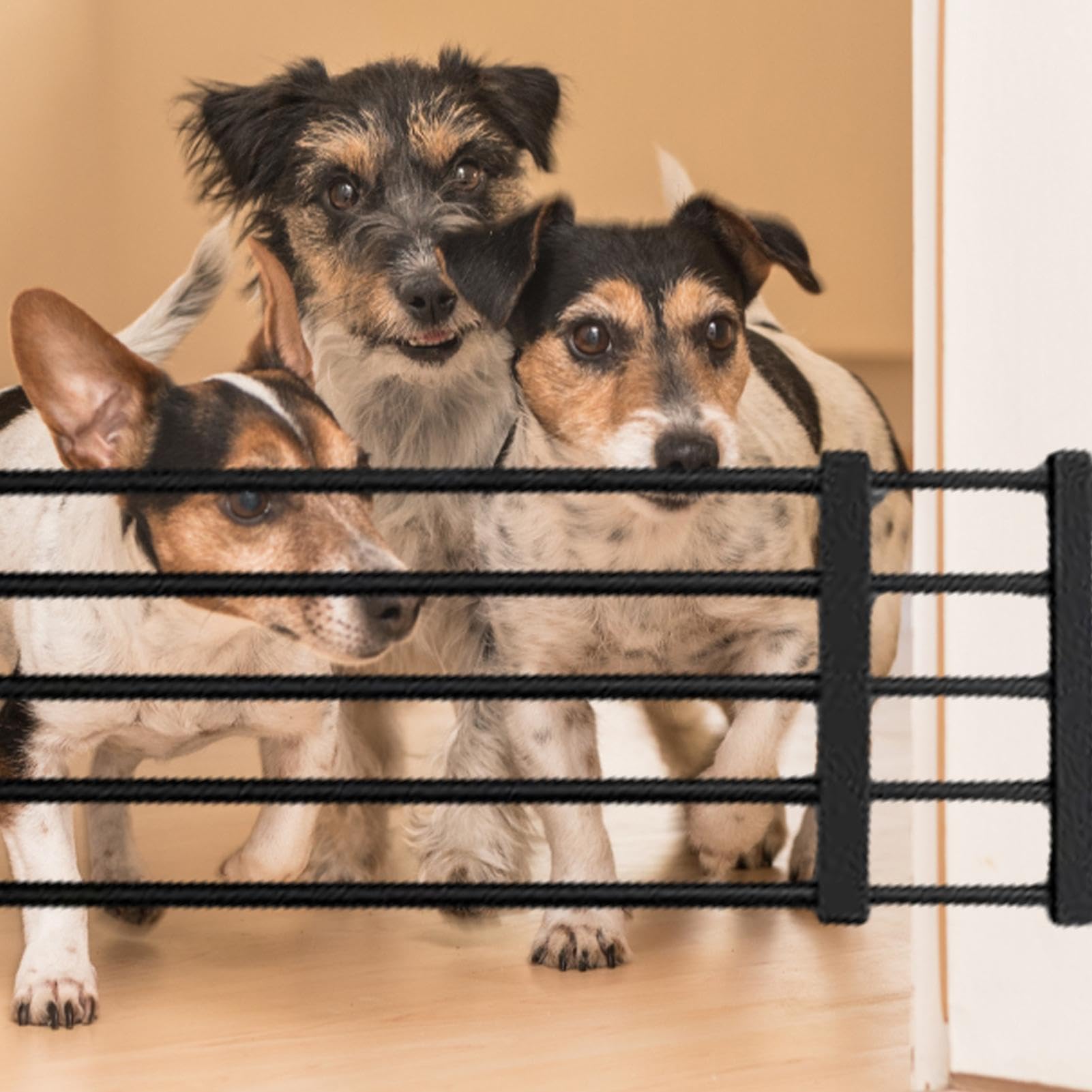 Cancello retrattile per cuccioli, Cancello retrattile per cani per scale | Recinzione per cancello per animali domestici senza trapano p