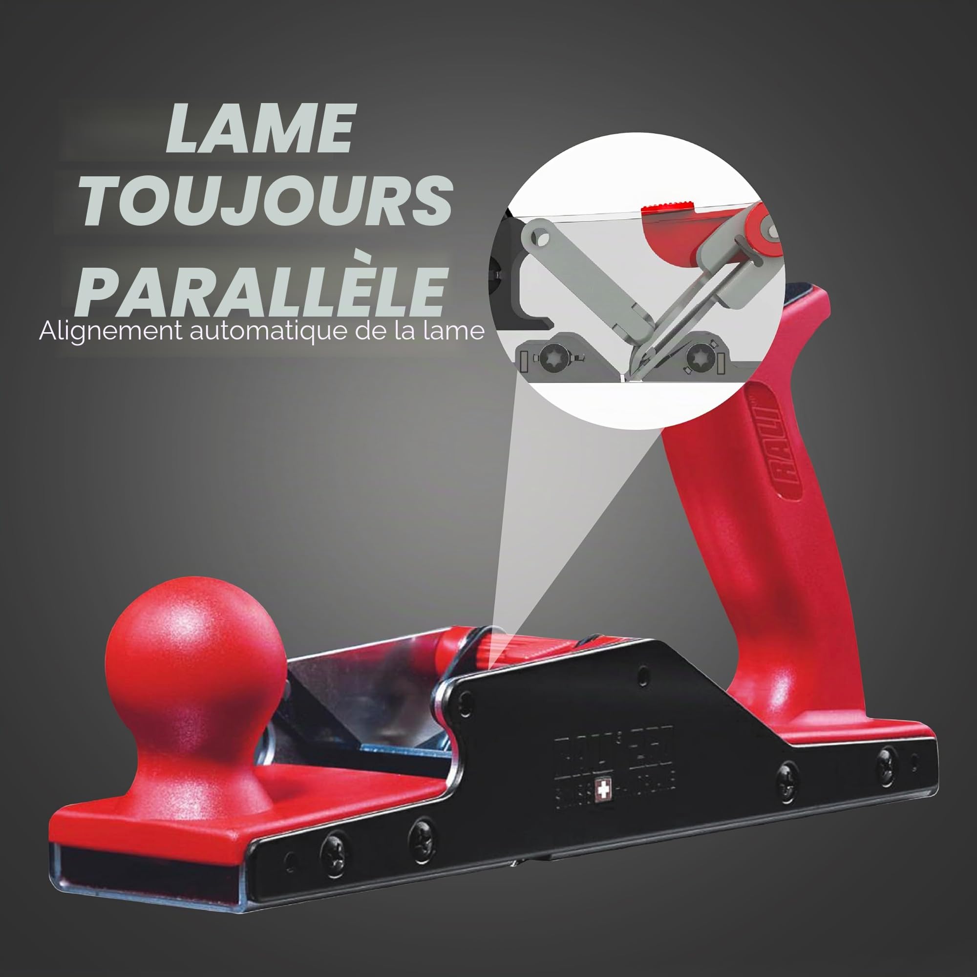 RALI 260 MONOBLOC : Rabot à Main pour Menuisier Sans Affutage, Réglage Ultra Rapide De La Lame | Rabot bois professionnel Suisse pour Menuisie | Toujours opérationnel