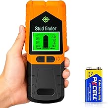 Stud Finder Wall Scanner - 6 in 1 Electronic Stud Finder with HD LCD Display and Smart Chip, Stud Detector Beam Finders for the Center and Edge of Wood AC Wire Metal Joists Pipes (Orange)