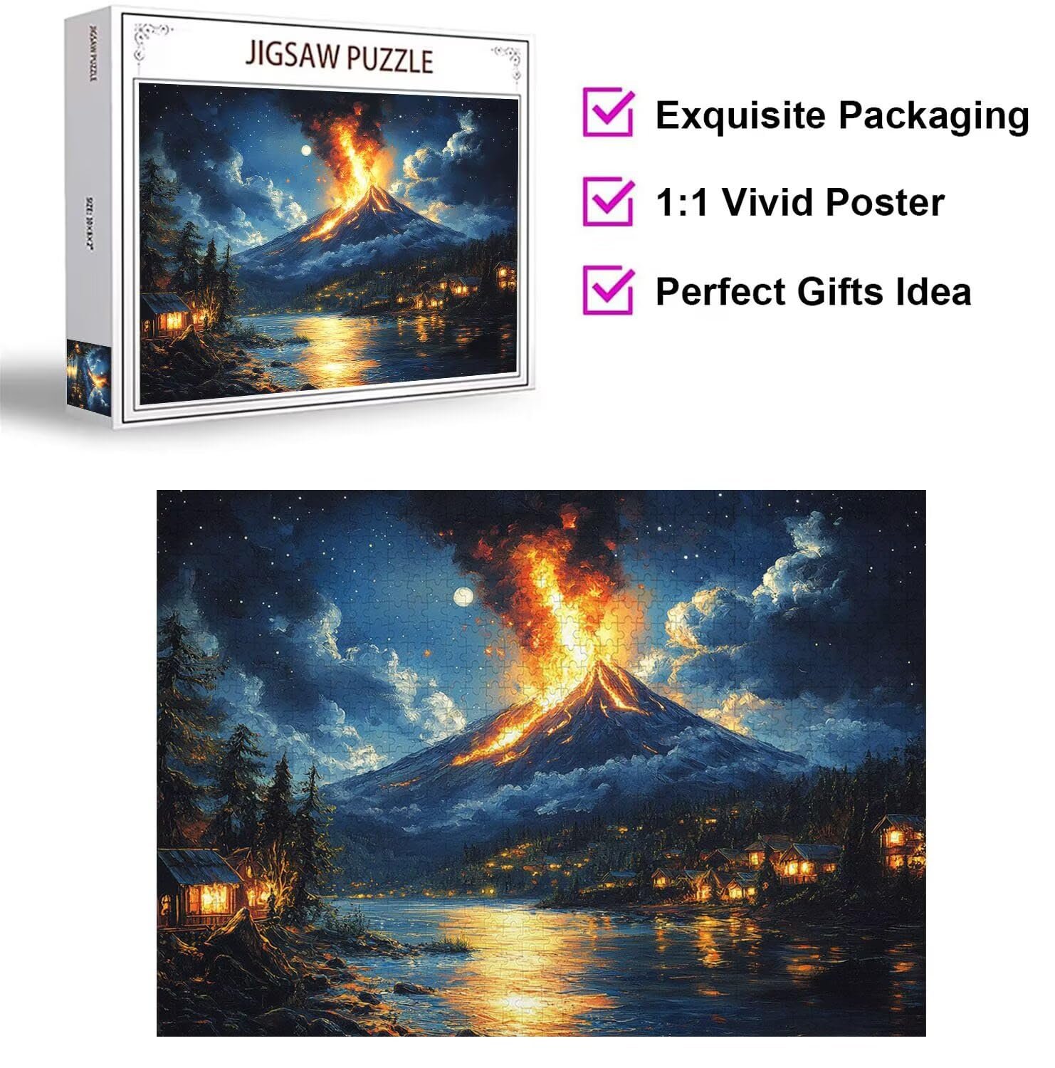 Puzzle 6000 Pieces The Volcan Puzzle 3D, klasyczne puzzle dla dorosłych, n-337