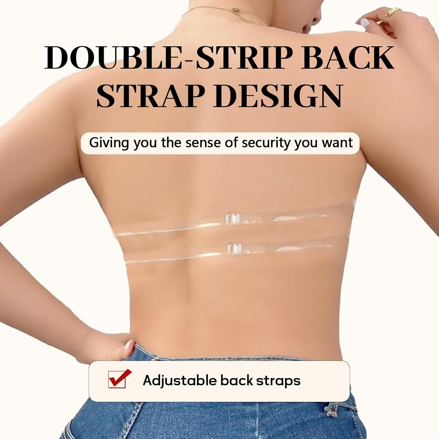 Invisible Strapless Bras for Women, Adhesive Sticky Push Up Silicone Backless Bra for Dresses, Seamless Nude Design with Nipple Covers - Image 8