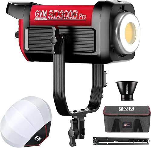 GVM Iluminación de fotografía de 300 W luz de video bicolor con linterna Bowens Mount Softbox y soporte CRI 97+ CCT 2700K 6800K 12 escenas de
