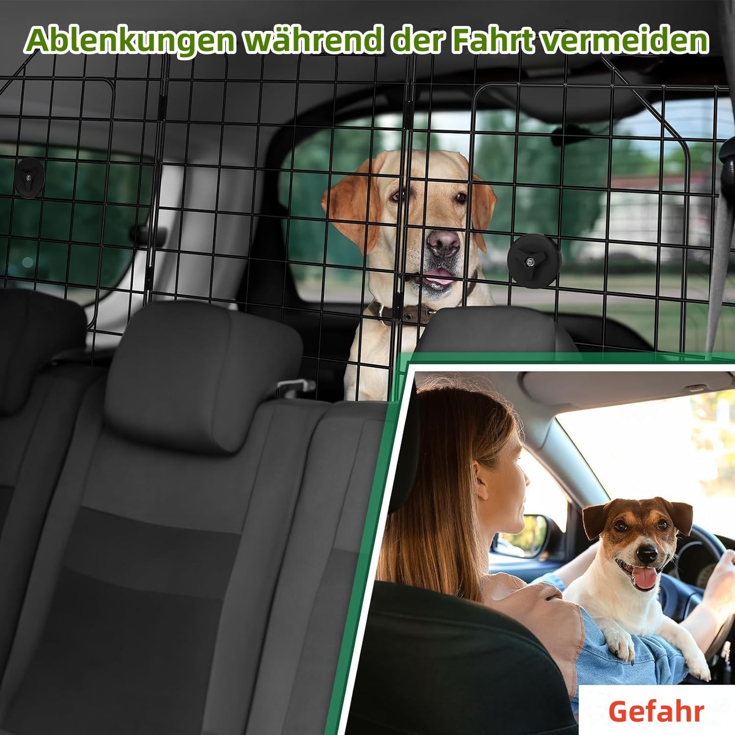 Hundegitter Für Auto - Zerlegbar & Verstellbar Für SUV/Kombi