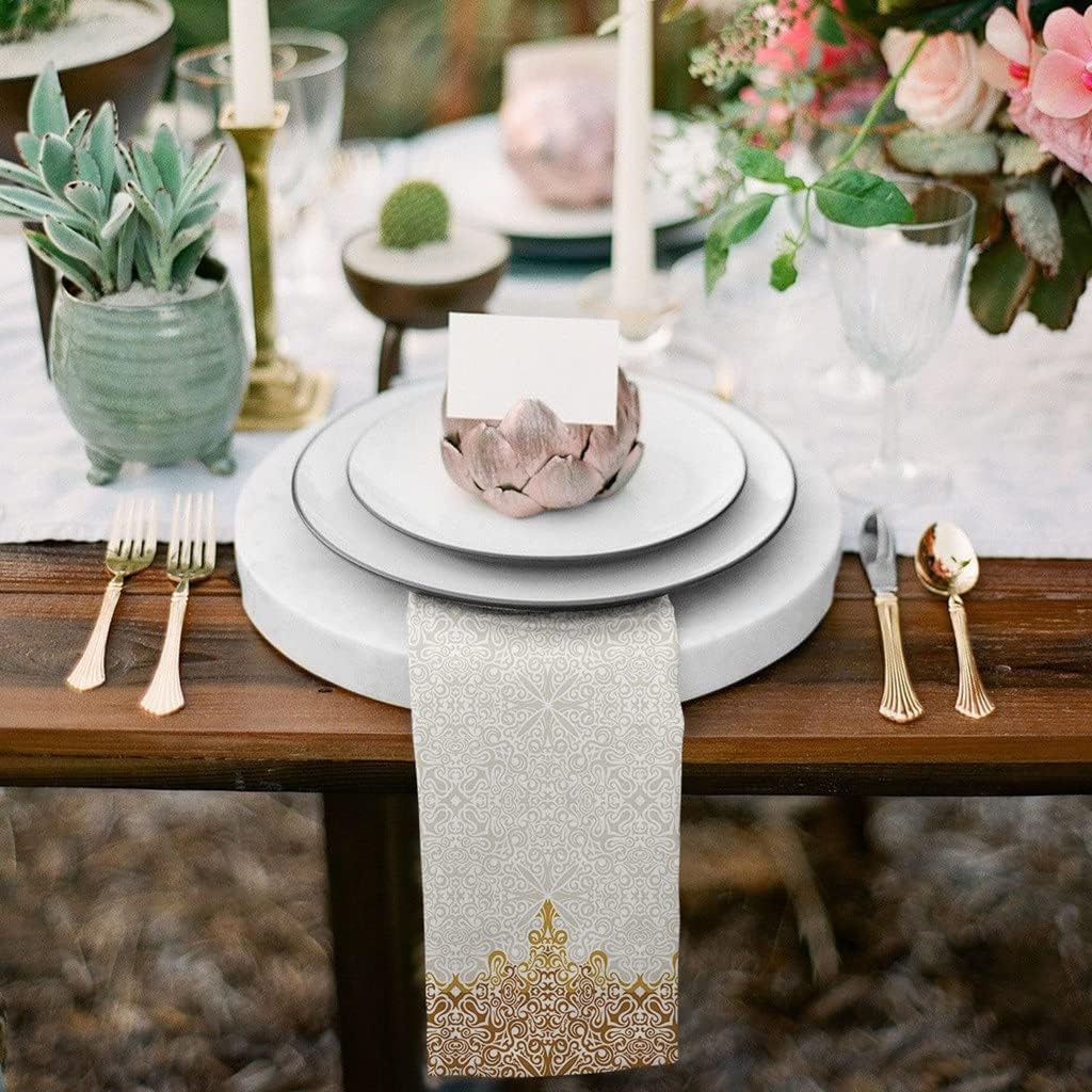 Bohemian Retro Ethnic Table Napkins Cloth Set Wedding Banquet Decor Christmas Tea Towel