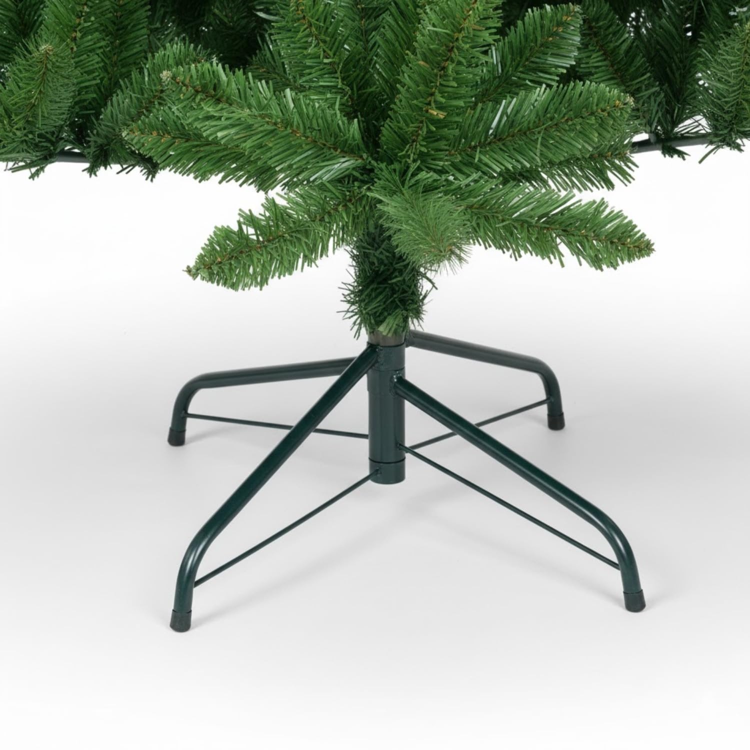 DAYRON - Árbol de Navidad Artificial Verde con Ramas Abatibles y Soporte Metálico Plegable, Disponible en 180 y 210 cm, Montaje Rápido y Fácil de Guardar