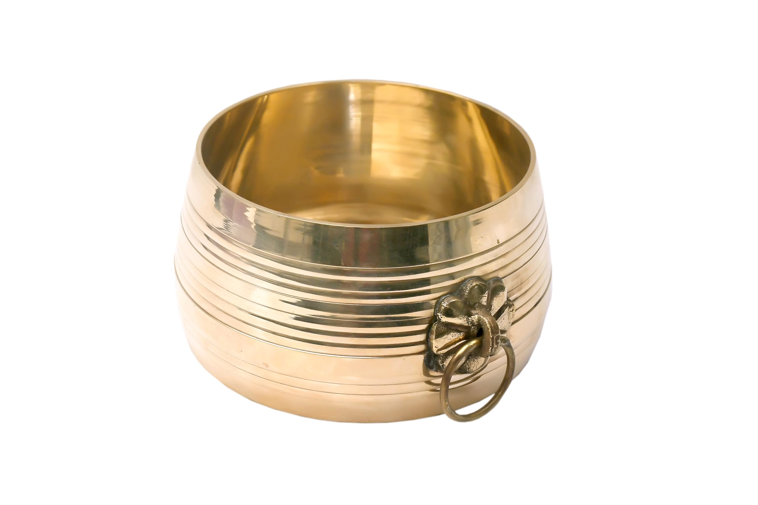 Super Metals Premium Pure Brass Half para| Floor Kindi Table Daily Use Home Office Diwali Festival South India Hindu Tradition Wedding Navratri Ganesh Durga Pooja Wedding Marriage Decor (5.5 Inch)