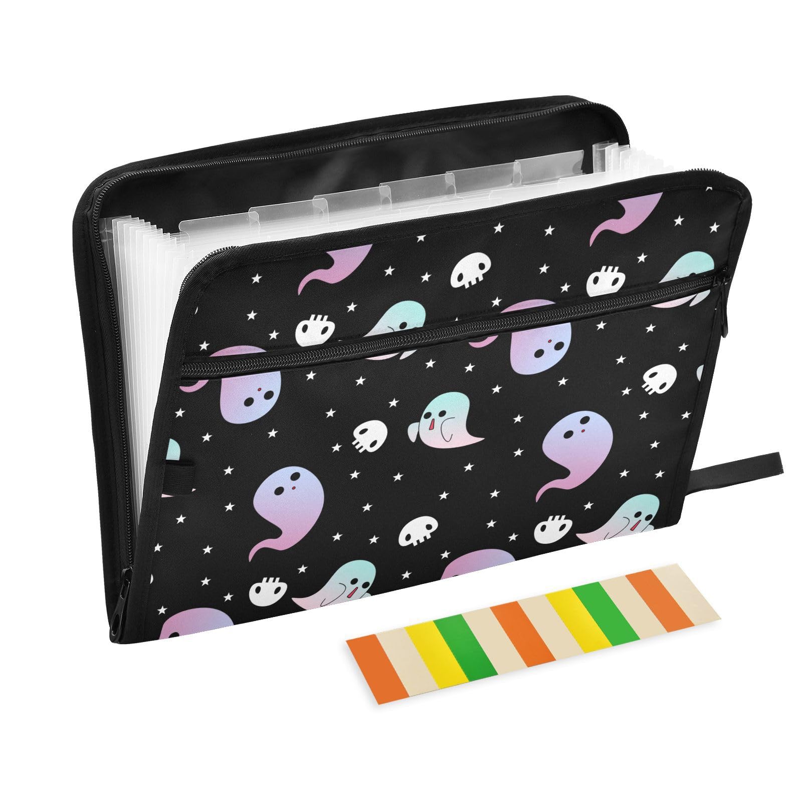 A4 Dokumentenmappe Mit 13 Tasche Dokument Organizer Klassifizierungsordner Wasserfeste Seitlich ReißVerschluss Ordner FäChermappe Halloween-Gespenst-Muster