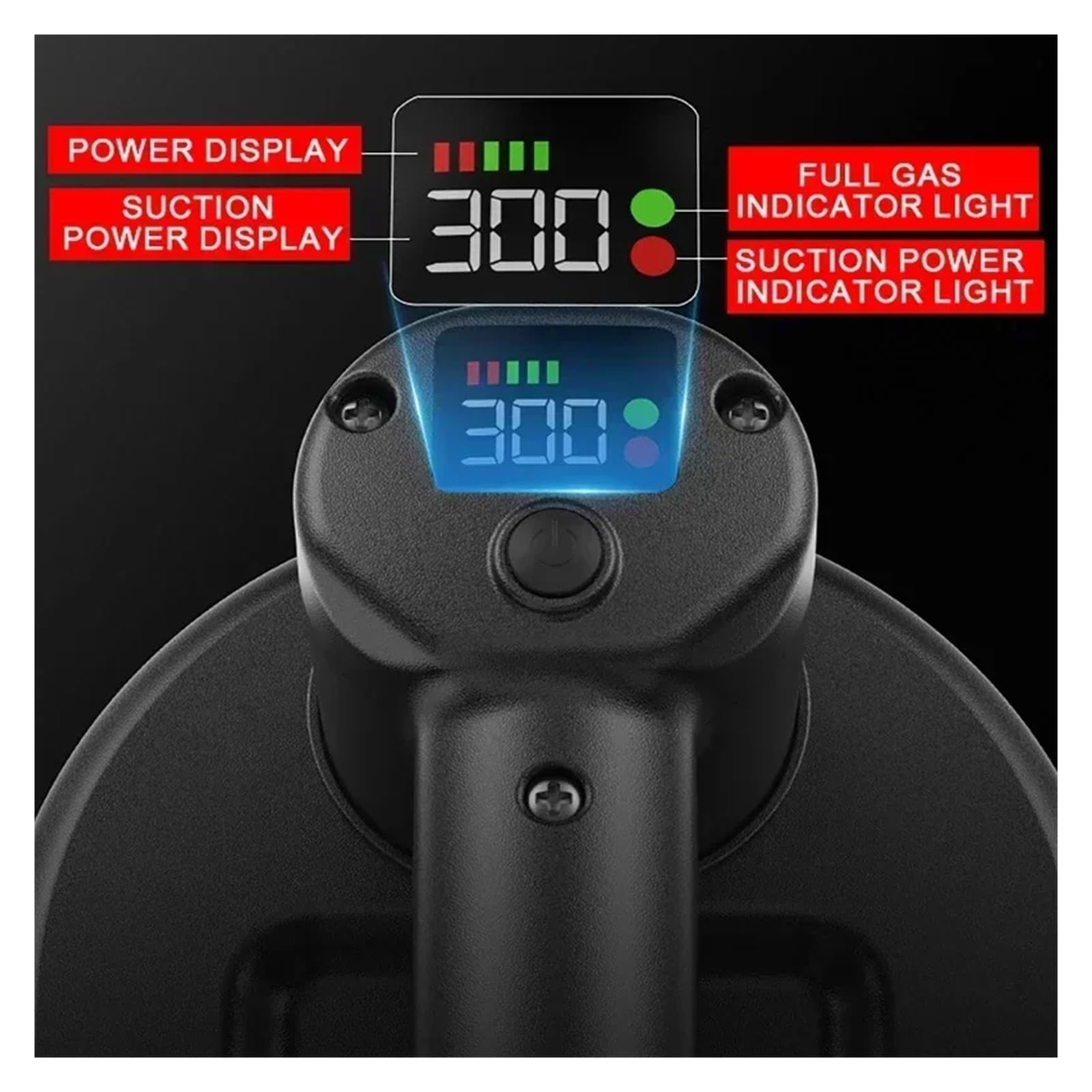 Ventosa de vacío eléctrica grado industrial con pantalla inteligente, capacidad carga 300 kg, elevador baldosas granito y vidrio alta resistencia, batería 4000 mAh para levantar baldosas