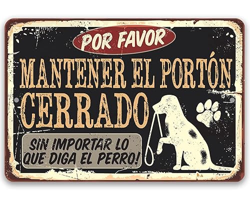 Miniatura 8 de Decoración de Perros Letrero de Metal cfrase divertida "Mantén la Puerta Cerrada Perro" Ideal Para InterioresExteriores, Regalo Para Amantes de
