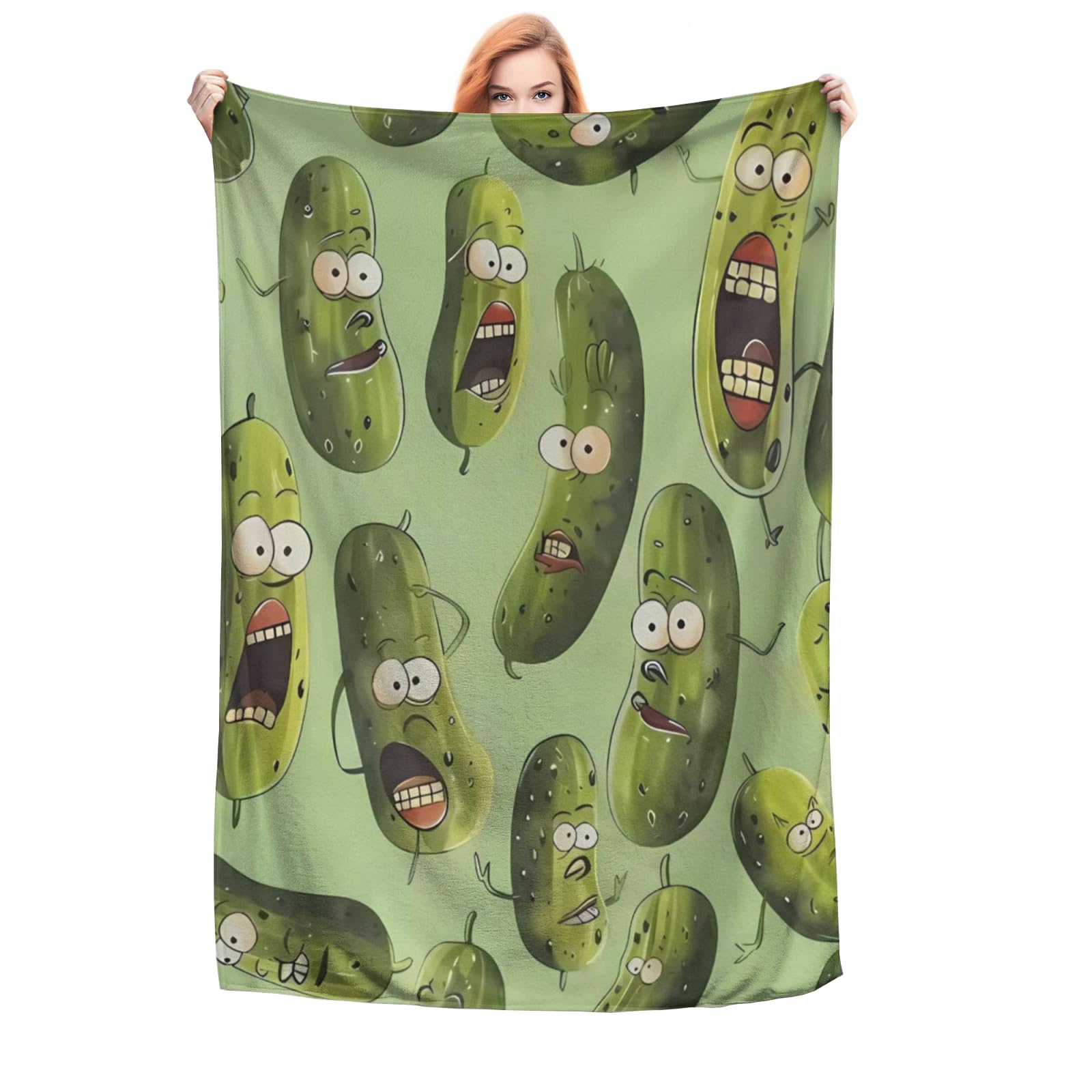 Yuaoeur Pickle Blanket - Thick And Warm, Fluffy Flannel & Soft Blankets For Bed And Couch Twin Size 150Cm X 200Cm