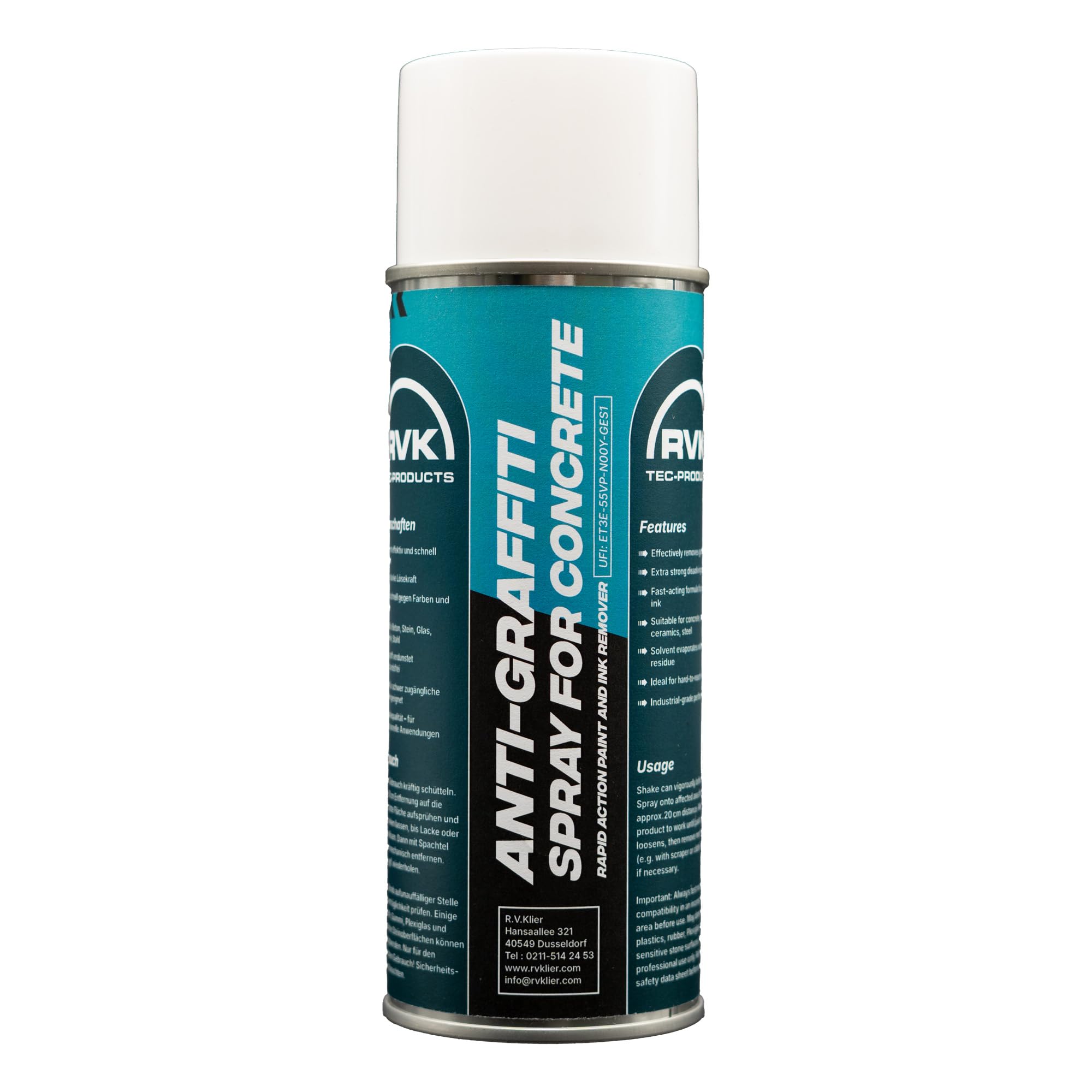 RVK Spray anti-graffiti professionnel 400 ml - Élimination des graffitis sur béton et pierre