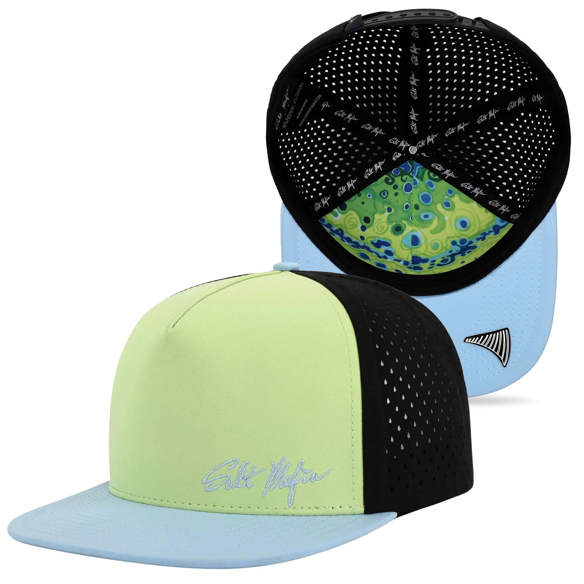 Salt MafiaFlat Brim Waterproof Hats for Men - Performance Snapback Surfer Hat