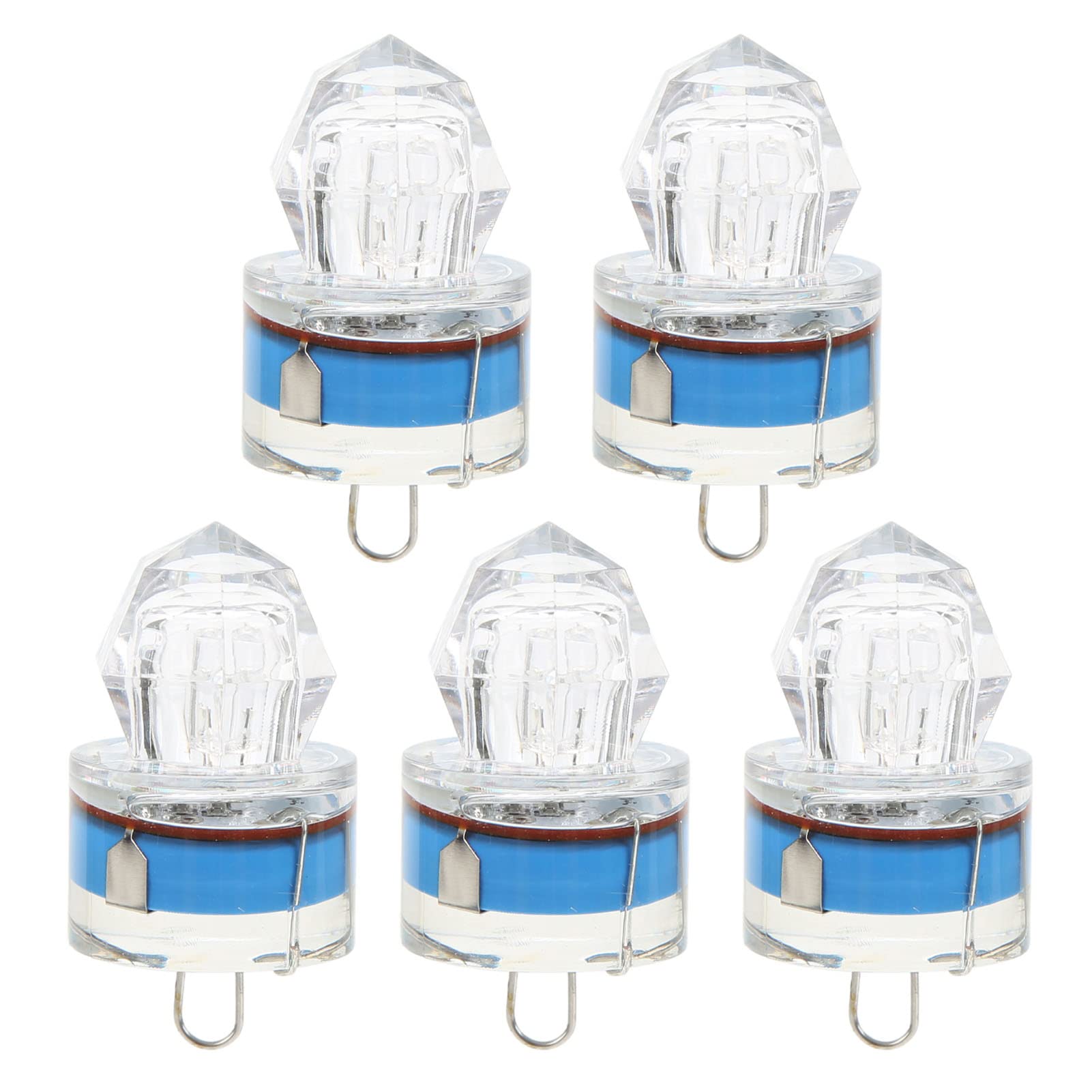 Fischköderlampe, Unterwasser-Licht, zieht Fische an, LED-Licht zieht Fische an, Blinklicht, leuchtend, Diamantform, praktisch, stoßfest, 5, blau
