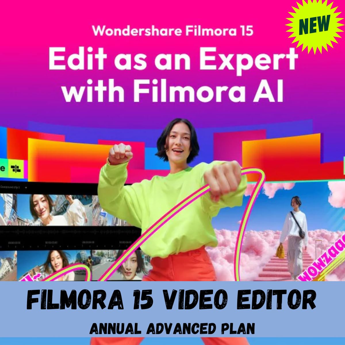 Signal 10 [OFFICIAL] Filmora 14 Video Editor - More AI, Videos in Less Clicks | All future updates with Transferable License | Loved by Content Creators (Annual, PC Mac Android iPhone iPad)