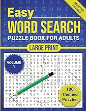Word Search Puzzle Book for Adults: 100 Easy, Large Print, Themed Puzzles with Solutions for Hours of Entertainment