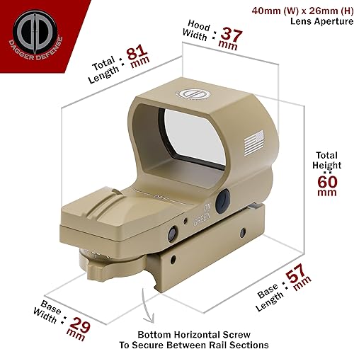 Miniatura 3 de Vista de punto rojo DD119 de propiedad de veteranos Edición de bandera de batalla, vista refleja. retículas rojas y verdes