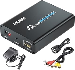 HDMI to S-Video Converter, SUNNATCH HDMI to Svideo RCA Converter, HDMI to Composite AV CVBS Audio Video Converter Adapter Includes RCA and S-Video Cables