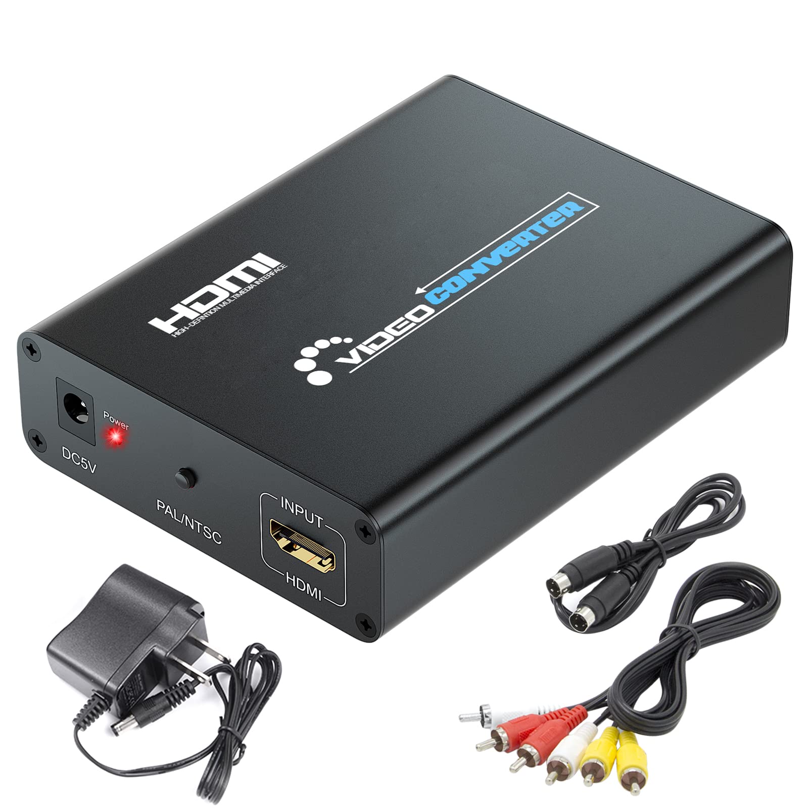 HDMI to S-Video Converter, HD to Svideo RCA Converter, HDMI to Composite AV CVBS Audio Video Converter Adapter Includes RCA and S-Video Cables