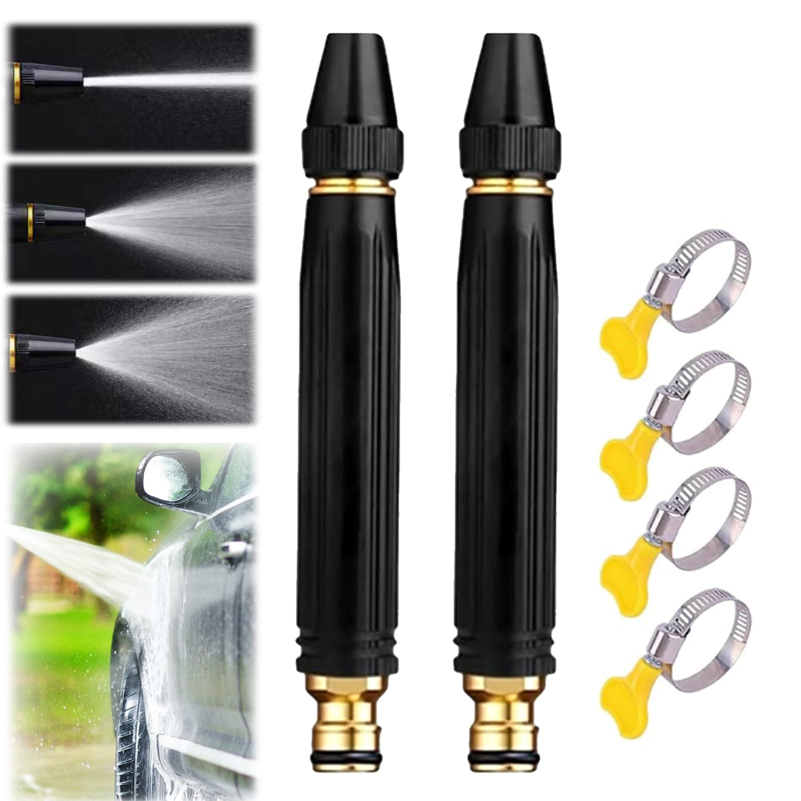 YAGUAN 2PCS Heavy Duty Adjustable Hose Nozzle