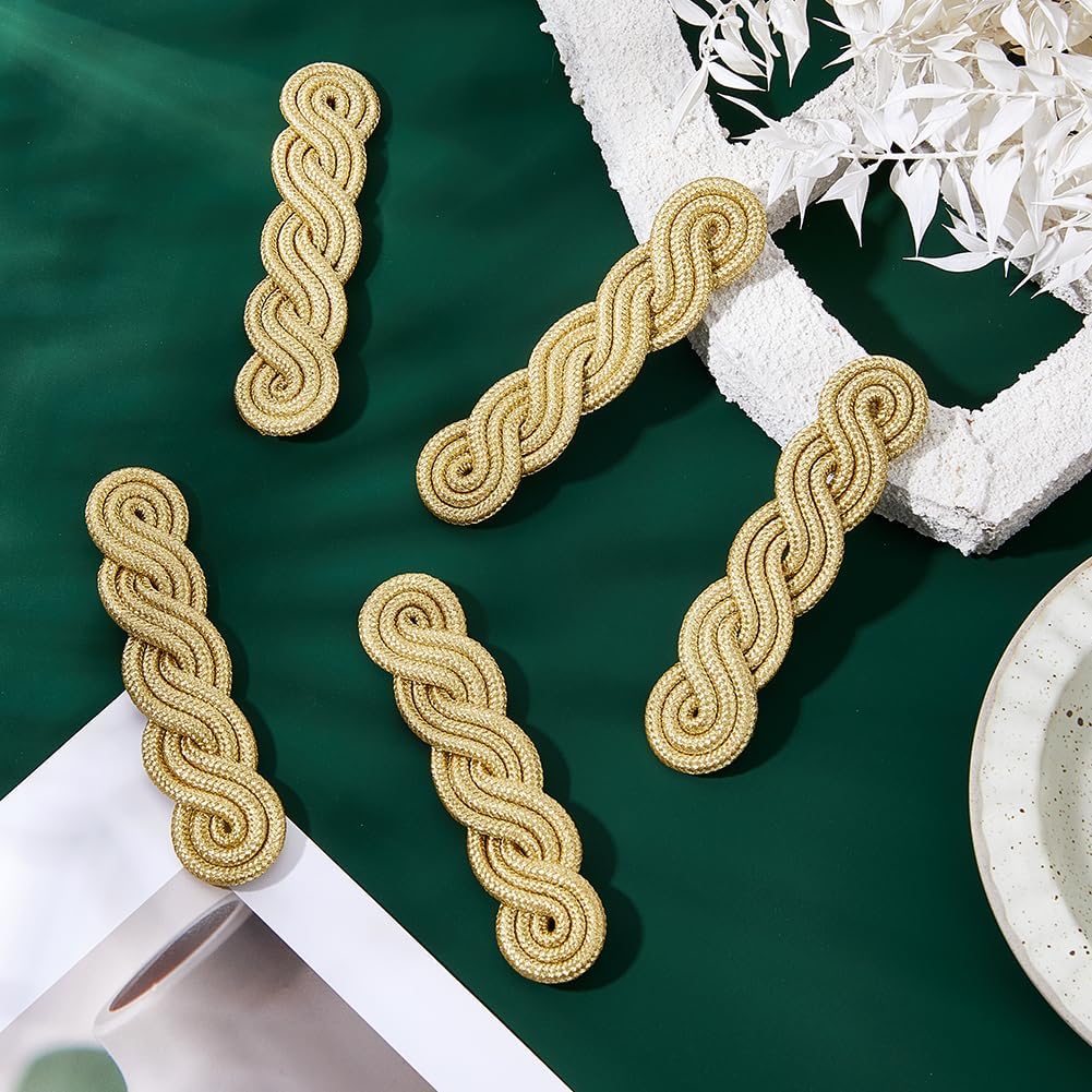 SUPERFINDINGS 8PCS Braid Shoulder Boards 10.7x2.5cm Narrow Gold Cord Epaulettes Shoulder Epaulettes Polyester Epaulet Boards for Military Uniform Costume Cosplay Clothes Accessories