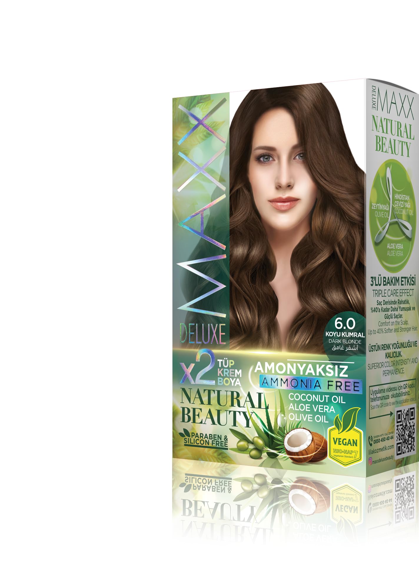 Maxx Deluxe Natural Beauty Amonyaksız Set Saç Boyası 6.0 Koyu Kumral