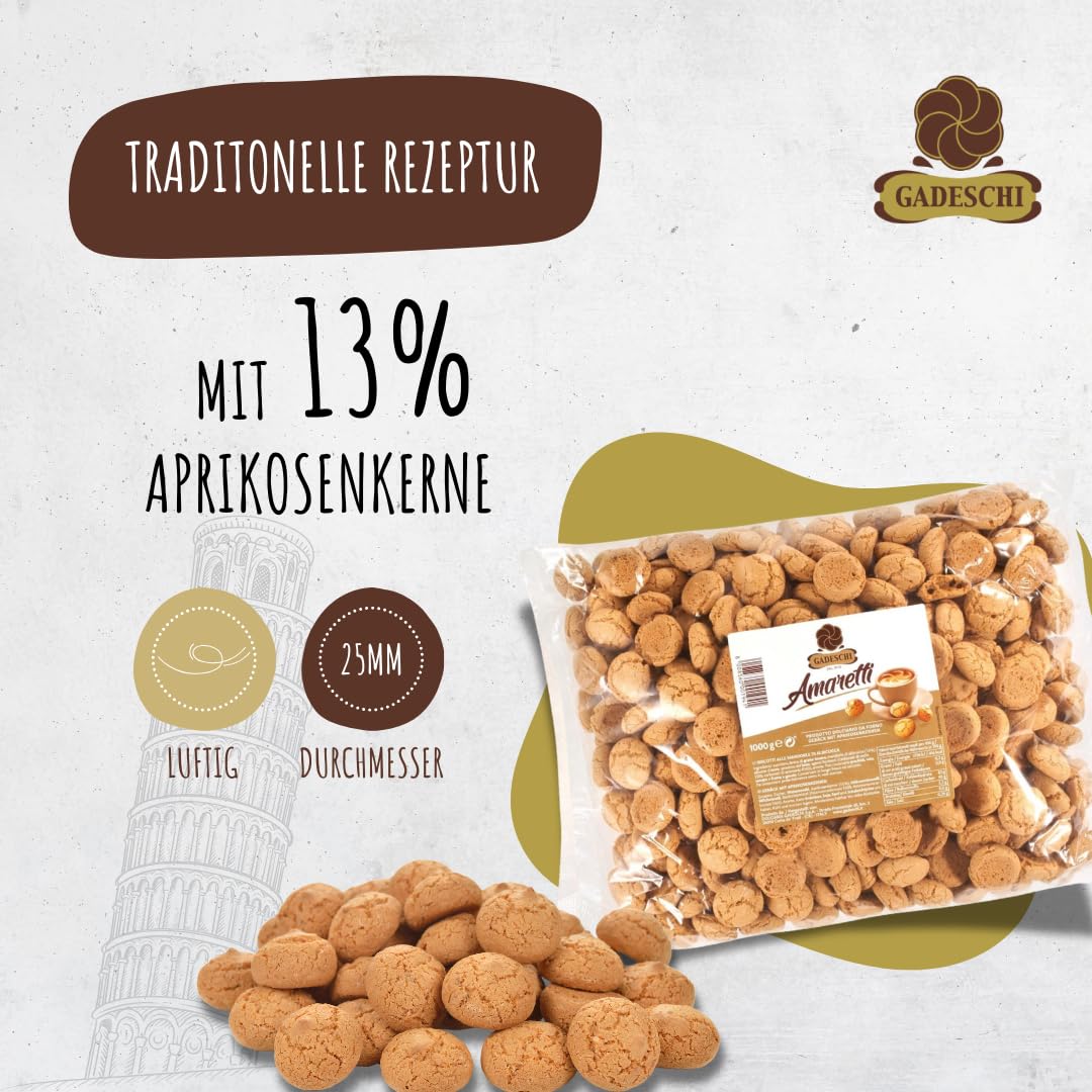 Gadeschi Amaretti Kekse 4x1KG Italienisches Kaffeegebäck Traditionelle Rezeptur