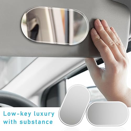 Miniatura 10 de 2 espejos de tocador para visera de automóvil, espejo cosmético de acero inoxidable, espejo cosmético para sombra de sol, espejo de maquillaje para