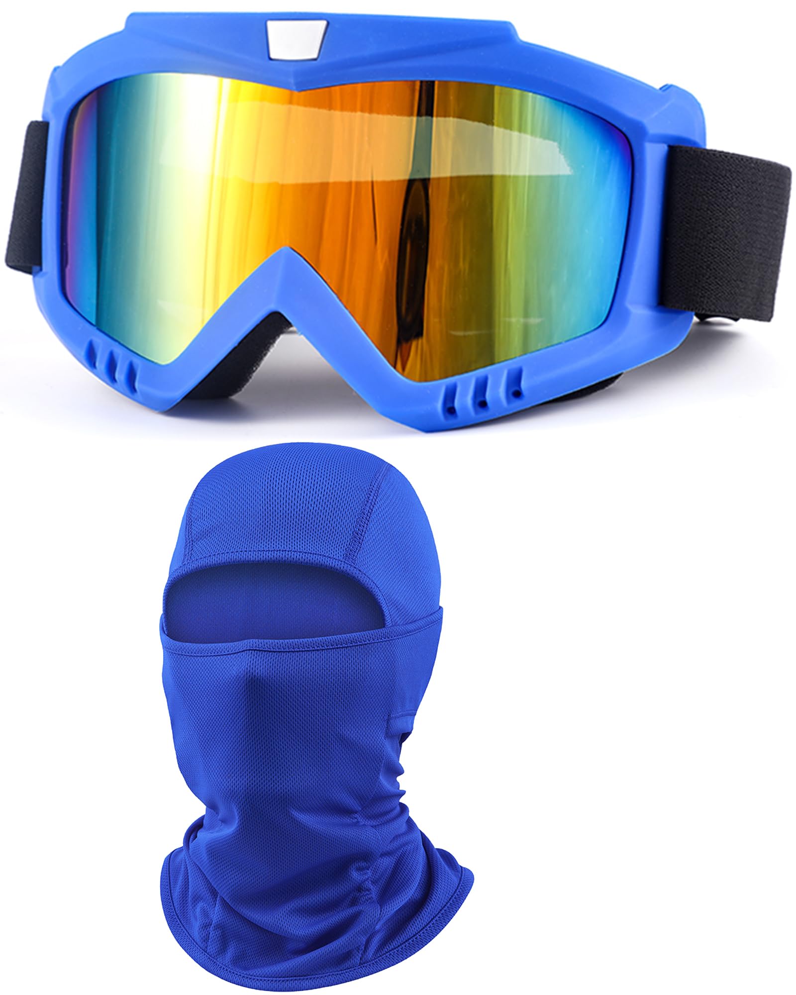 Dirt Bike Goggles with Balaclava Motorcycle ATV Riding Ski Motocross Windproof Dustproof Racing Glasses for Women Men