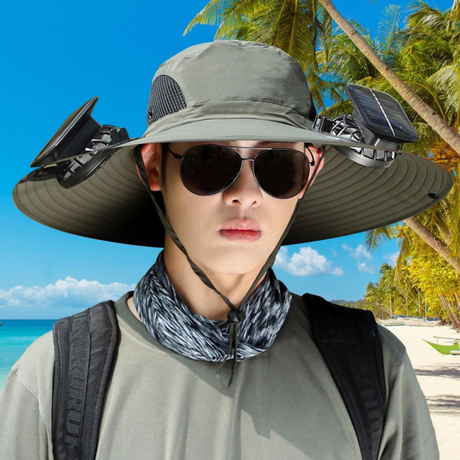 Cappelli da pesca per uomo, cappello da sole a tesa larga Protezione UV per