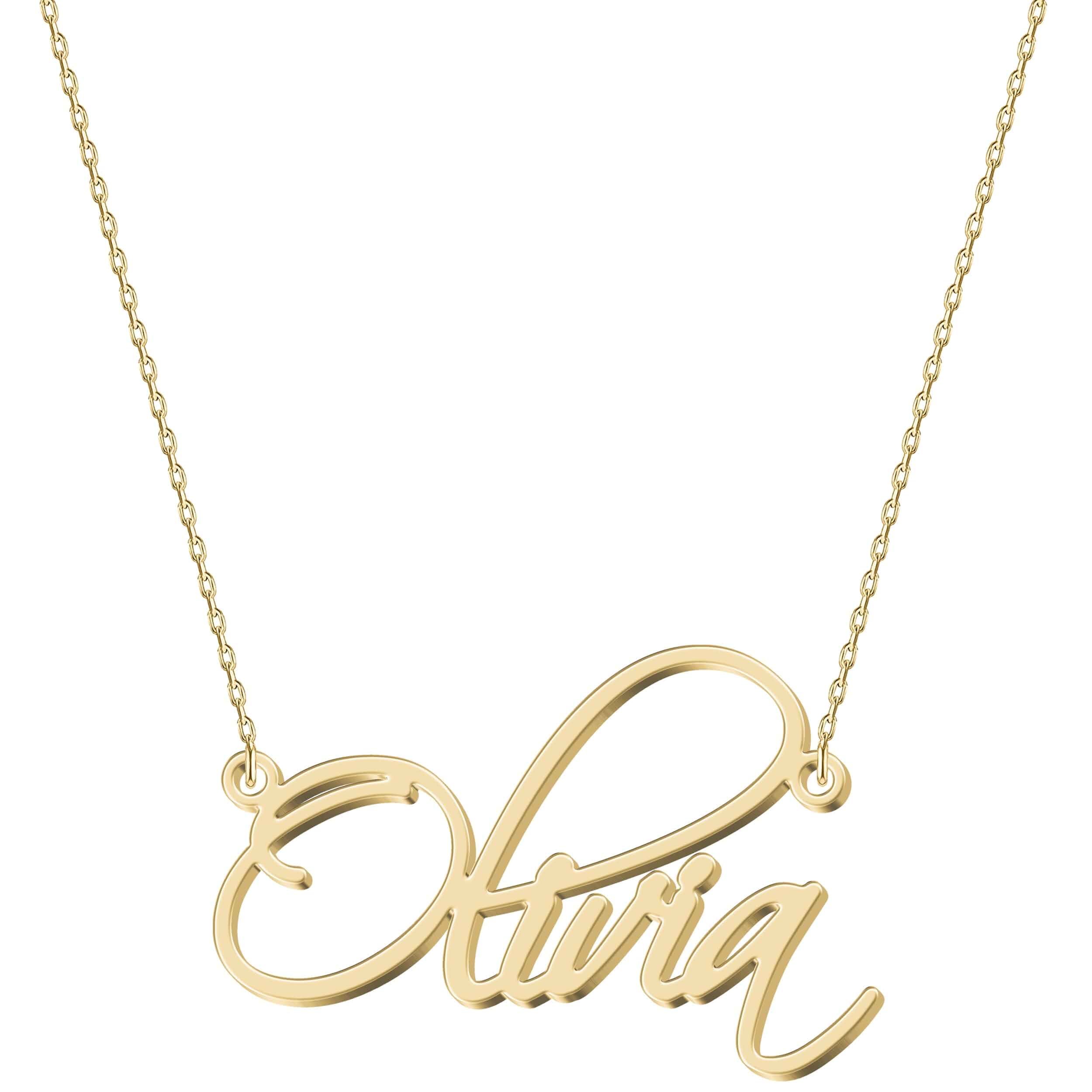 Custom Name Necklace for Women, Dainty Personalized Everyday Jewelry 14 fonts, 5 chain styles, 3 colors, 5 lengths; water-resistant, helps resist fading, skin-friendly, lightweight, gift boxed
