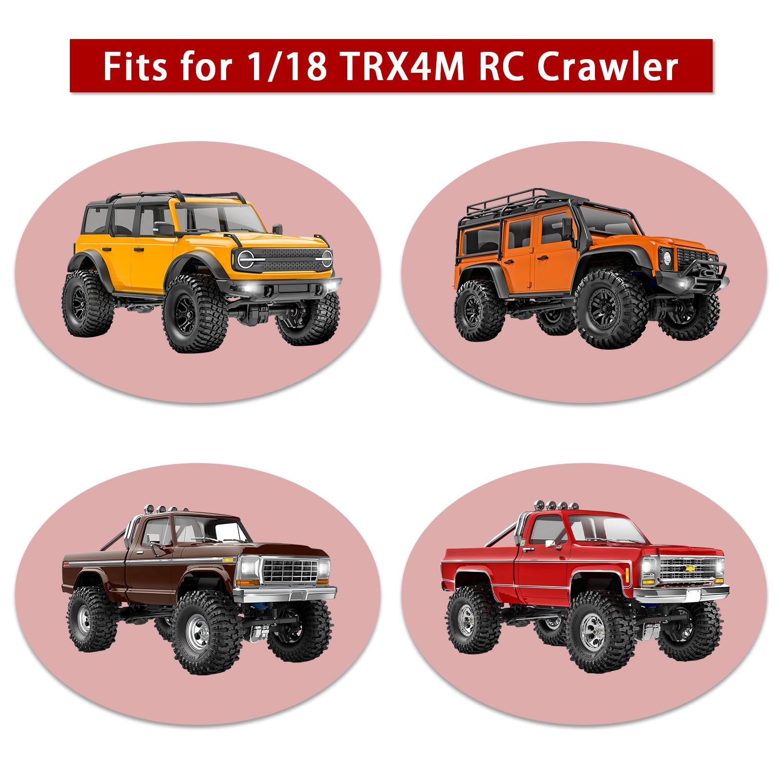 FriHobby Steel 12T/24T Pinion Gear Differential Helical Gear Set Front Rear Axle Gears for TRX4M Bronco Defender K10 F-150 High Trail Upgrades 1/18 RC Crawler