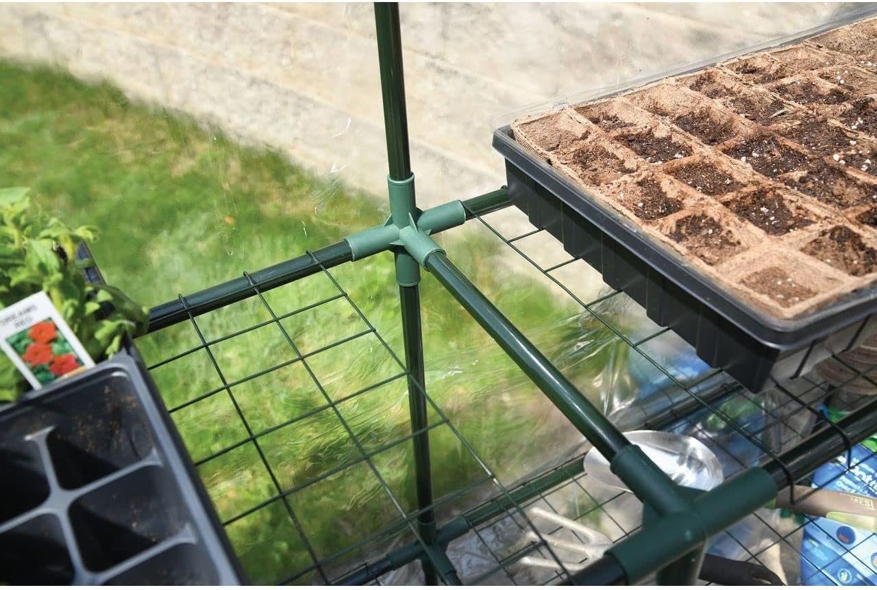 ShelterLogic 4'8" x 4'8" x 6'5" GrowIT Small Walk-in Greenhouse with 8 Wire Shelves for Outdoors, Easy-Access & Durable