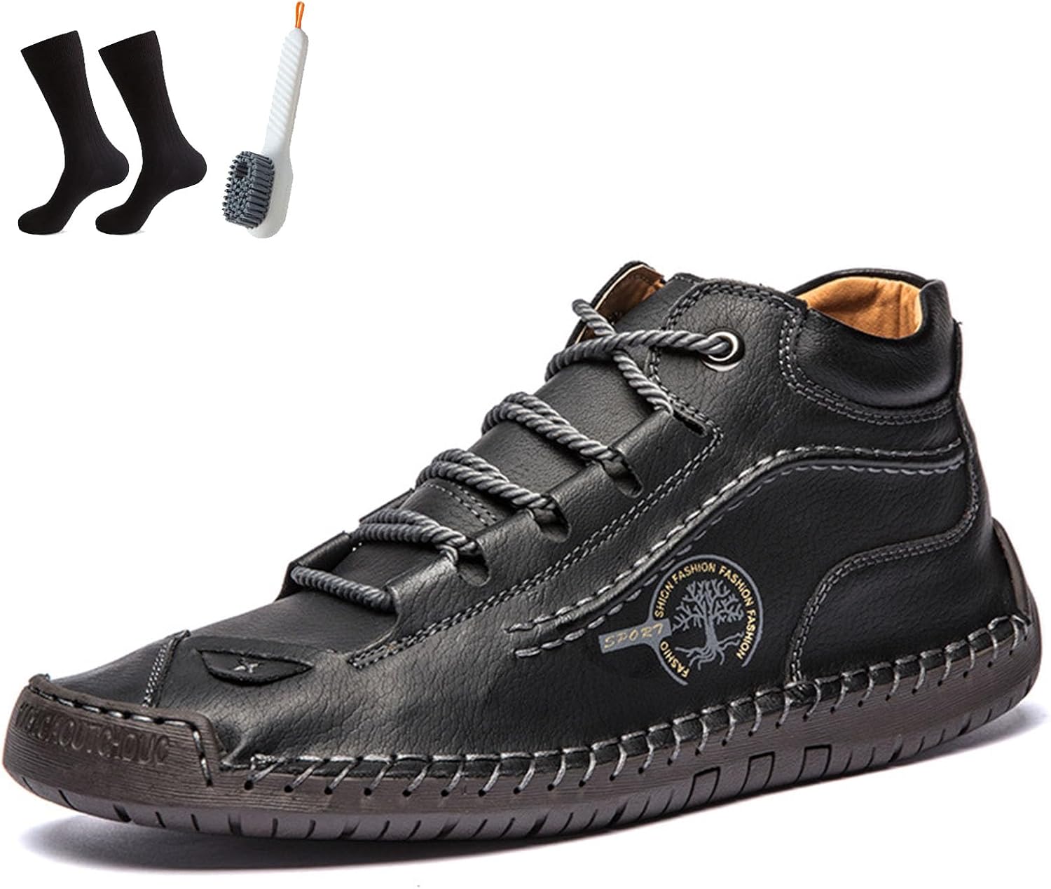 Shoes for Men, Handcrafted Retro Pigskin Boots, Slip On Orthopedic Hiking Shoes Sneakers