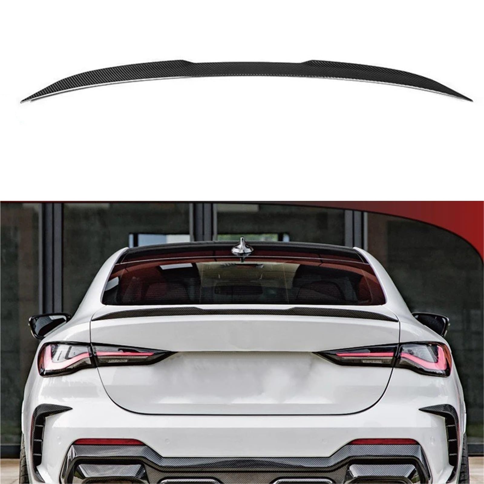 Dla B&MW Seria 4 G22 2021-2025 Spoiler Bagażnika Lotka Tylny Skrzydło Na Klapie Modyfikacja Samochodu Spojler Tylny Trunk Wing(Wet carbon fiber)