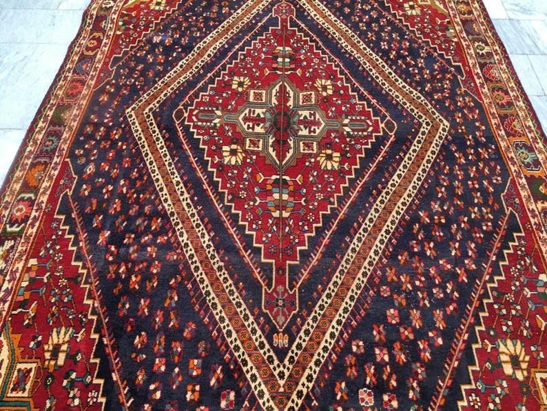 Hand Knotted 7x9 Afghan Turkoman Rug Vintage Style Traditional Turkish Large Area Rug for Bedroom & Living Room 288 x 210 cm