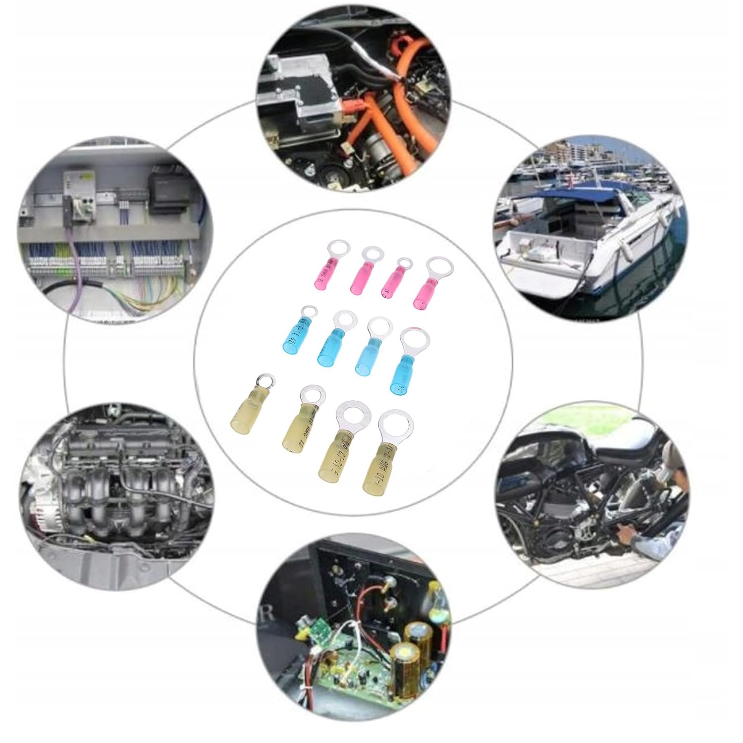 600pcs Heat Shrink Wire Connectors Insulated Crimp Terminals for Marine Automotive Truck Electrical Repairs