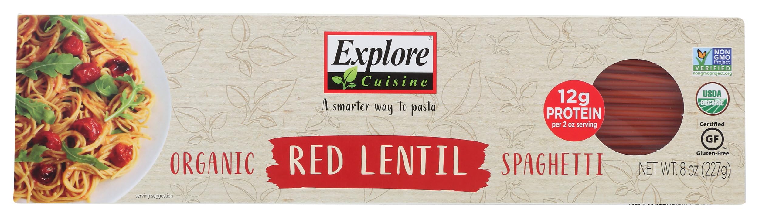 Organic Red Lentil Spaghetti - 8 oz -High in Plant-Based Protein, Gluten Free Pasta, Easy to Make - USDA Certified Organic, Vegan, Kosher, Non GMO - 4 Servings