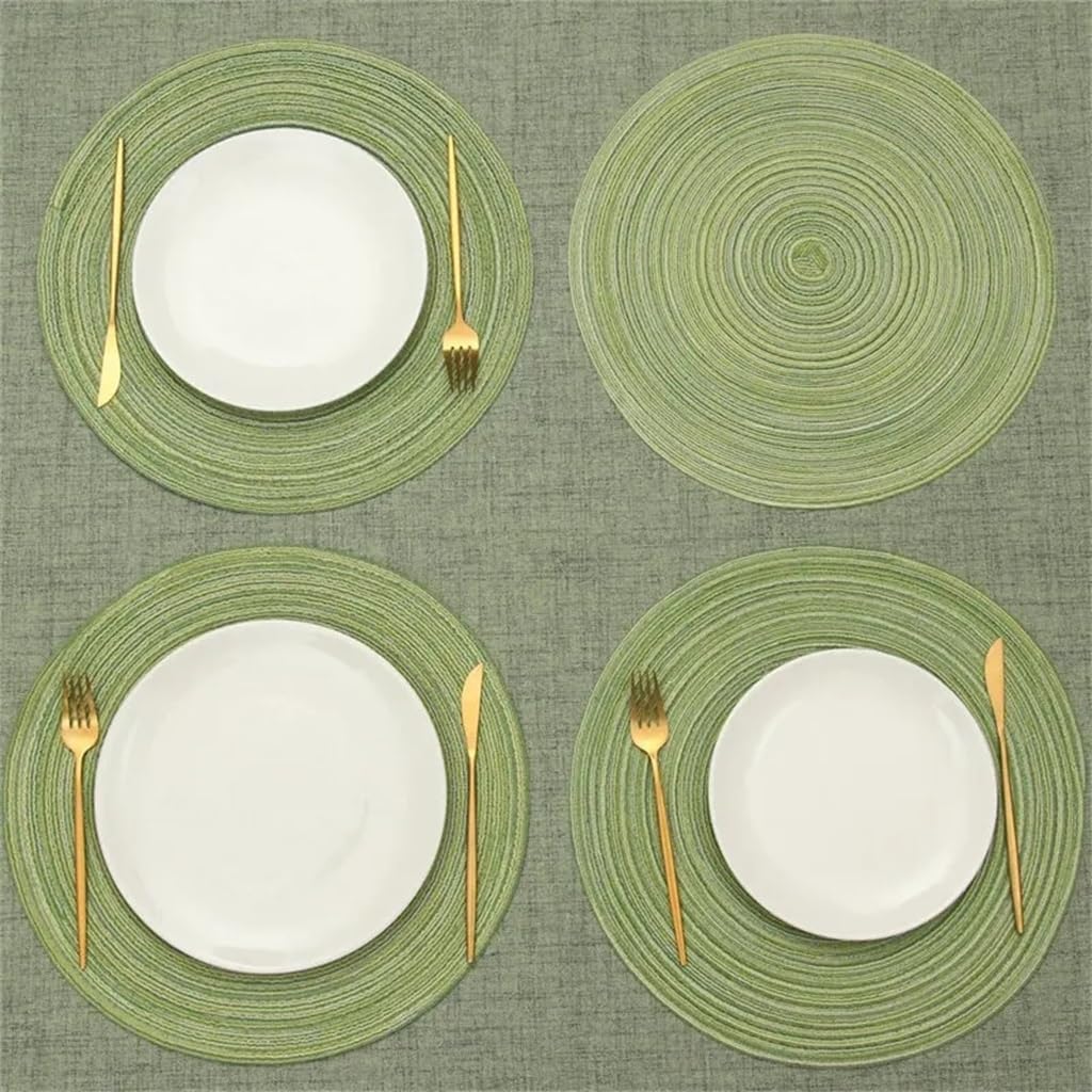 38 Cm Round Table Mat Wided Ramie Dining Non-Slip Tableware Bowl Kitchen