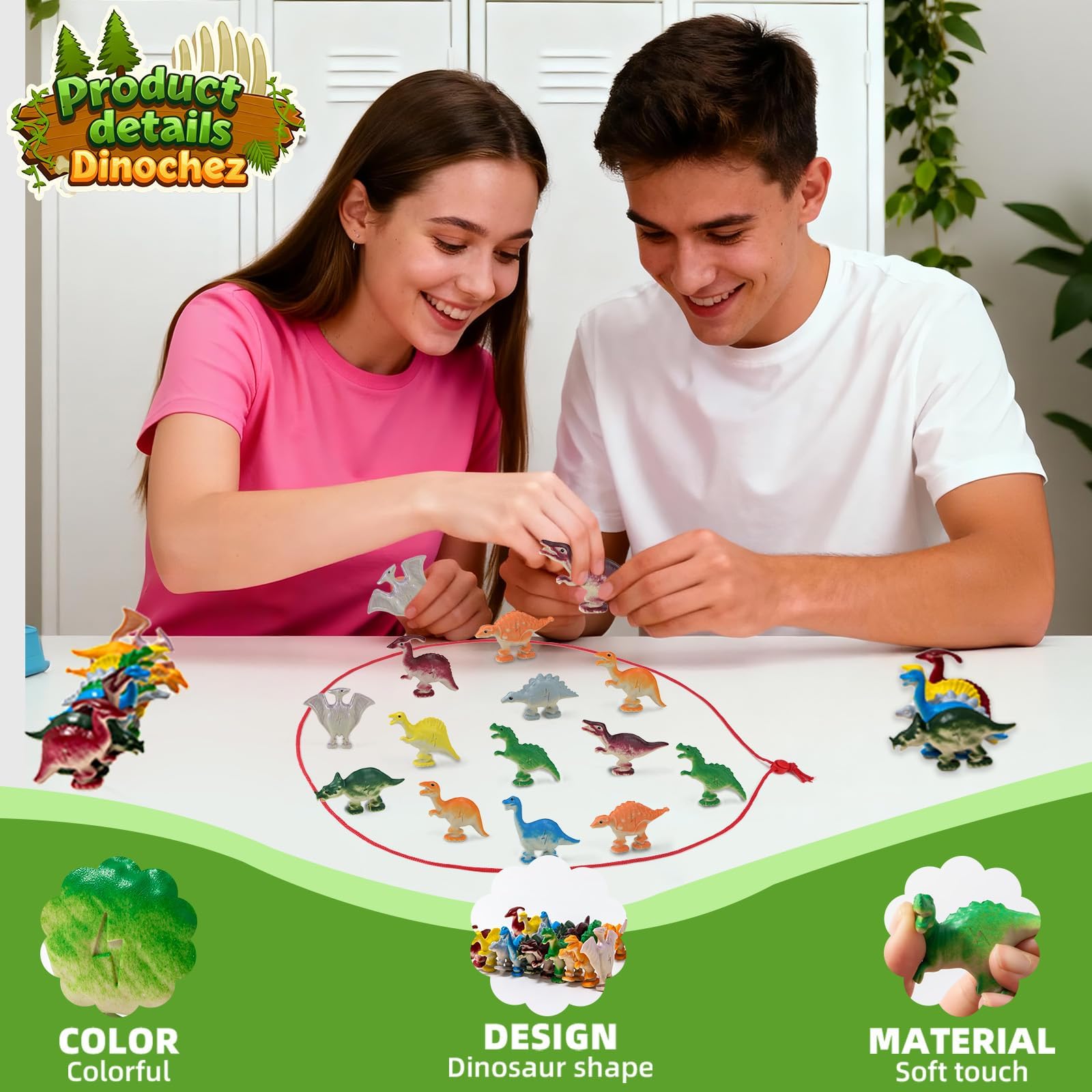 Dinosaur Magnetic Chess Game, 20 Pcs Dinosaur Stones Magnet Game with String, Party Bag Fillers Easter Gifts for Kids, Battle Strategy Family Board Games Chess Set for Kids Adults - Image 3