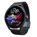 Titan Crest 1.43” AMOLED Smart Watch with BT Calling, AI Morning Briefs, Functional Crown, Health Tracking, Aluminium Body, 100+ Sports Modes, Smartwatch for Men and Women - Black Mesh Strap gallery image