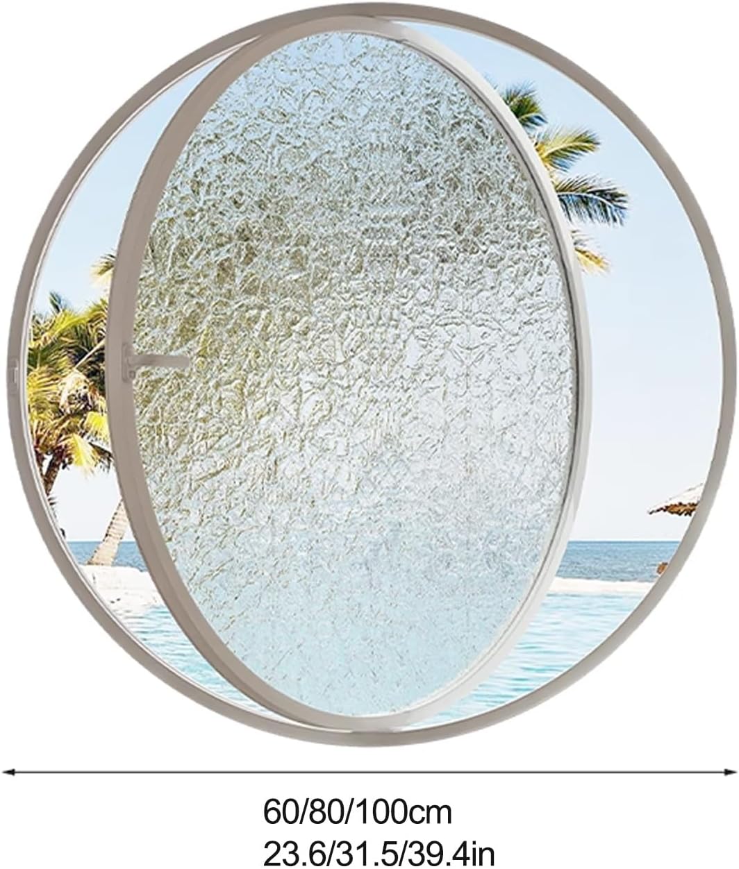 360° Rotatable Tempered Glass Shed Window, Aluminum Alloy Porthole for Bathroom, Bedroom, Living Room