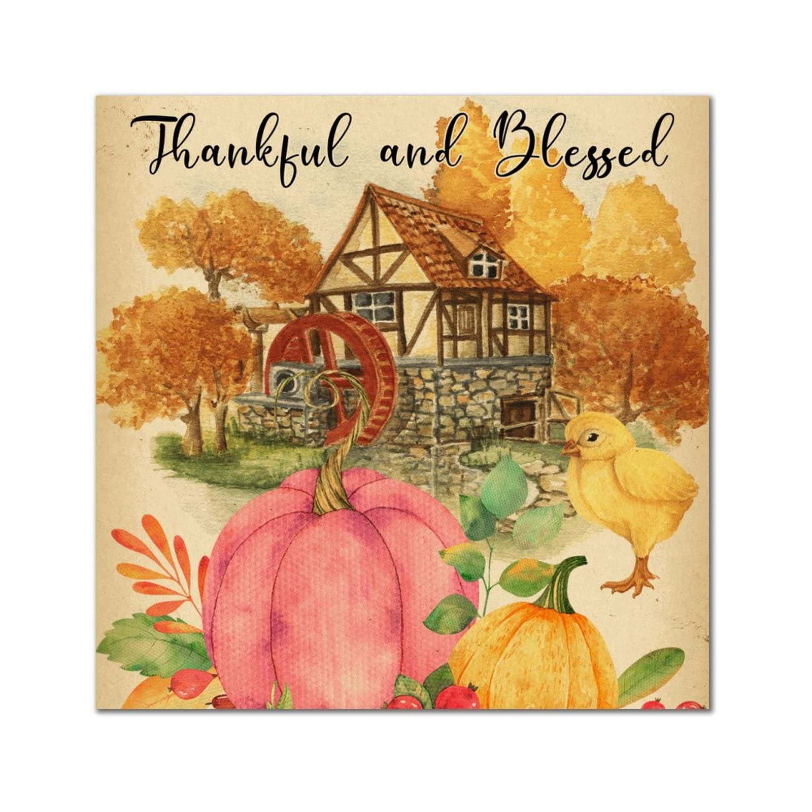 Pancarte en bois Thankful and Blessed pour habiller un mur vide avec élégance