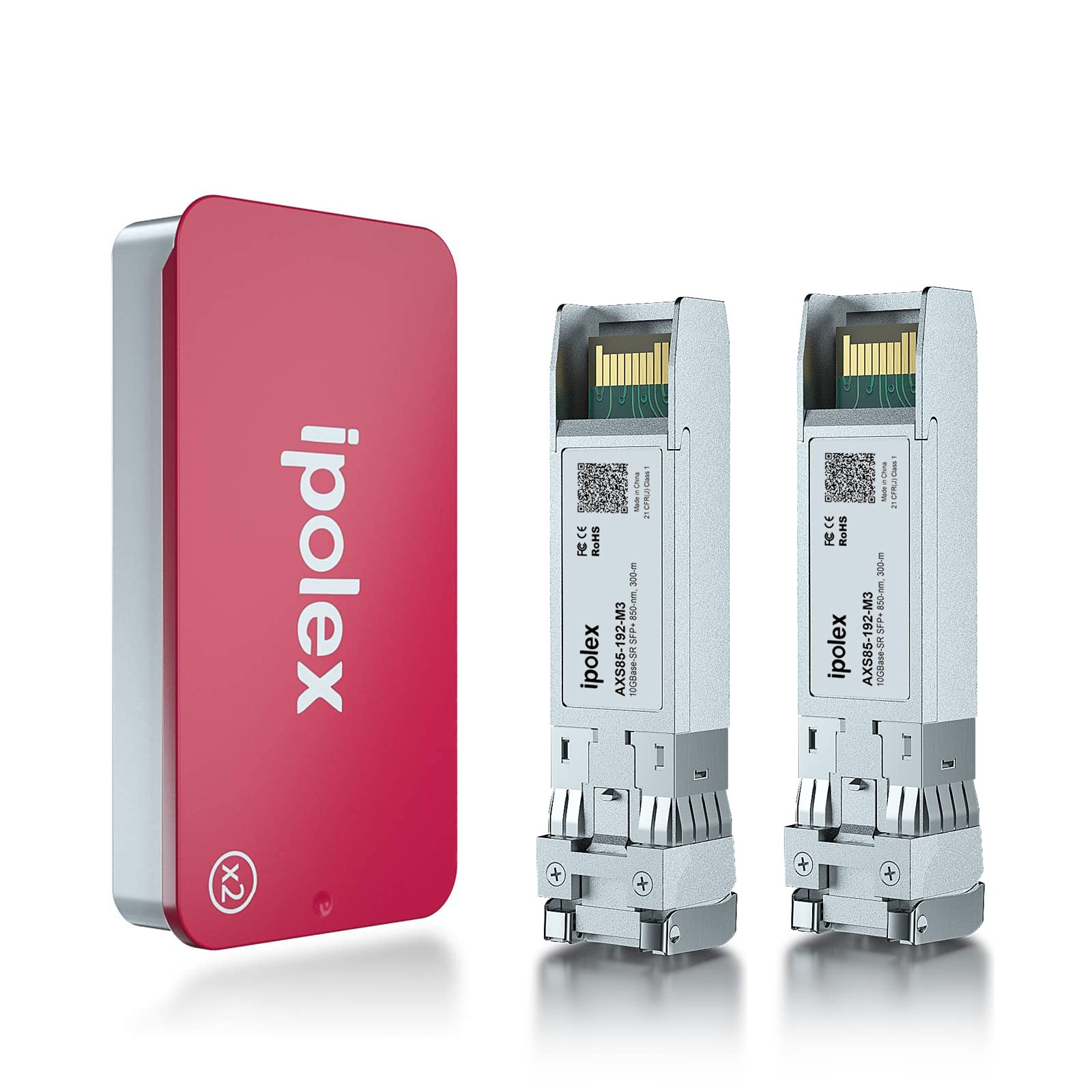Photo 1 of ipolex 10GBase-SR SFP+ Transceiver, 10Gb 850nm Multimode LC SFP Module for UniFi UACC-OM-MM-10G, Ubiquiti UF-MM-10G, Mikrotik, TP-Link, Netgear, D-Link, Supermicro and More, up to 300-m, 2 Pack
